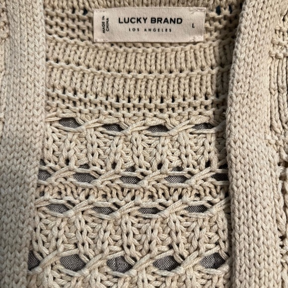 LUCKY BRAND CROCHET CARDIGAN, SIZE L - Picture 7 of 8